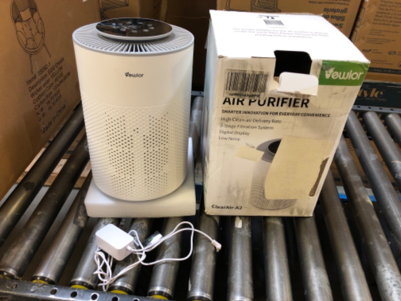 Photo 2 of Air Purifiers, Home Air purifier for Large Room Bedroom Up to 1100ft², VEWIOR H13 True HEPA Air Filter for Pets Smoke Pollen Odor, with Air Quality Monitoring, Auto/Sleep, 6 Timer, Light, Child Lock White