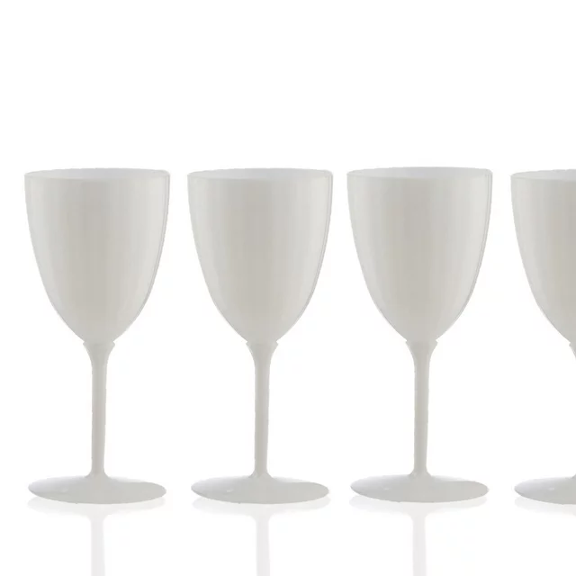 Photo 1 of [8 Pack - 7 oz] Disposable Plastic Wine Glasses White Stemmed Plastic Wine Glasses Fancy Plastic Wine Cups for Parties, Weddings, and Dining Durable Reusable Wine Goblets - Posh Setting
