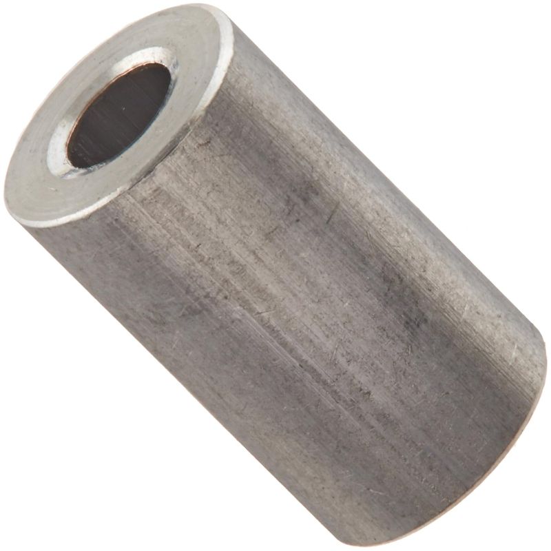 Photo 1 of 3 PACKS OF Round Spacer, Aluminum, Plain Finish, #4 Screw Size, 1/4" OD, 0.115" ID, 7/16" Length (Pack of 25)
