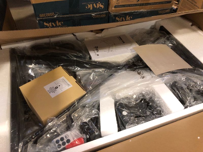 Photo 1 of SEVEN WARRIOR Gaming Desk 58” with LED Strip & Power Outlets, L-Shaped Computer Corner Desk Carbon Fiber Surface with Monitor Stand, Ergonomic Gamer Table with Cup Holder, Headphone Hook, Black 58 INCH