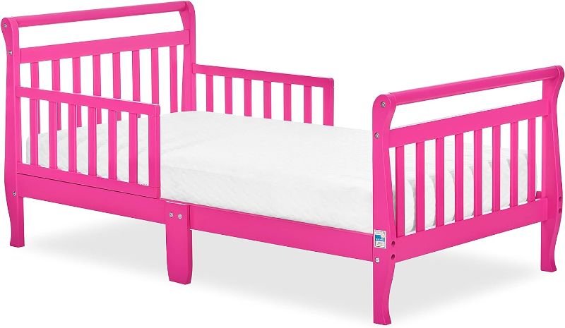 Photo 1 of Dream On Me Classic Sleigh Toddler Bed, Fuschia Pink, 24 Pound
