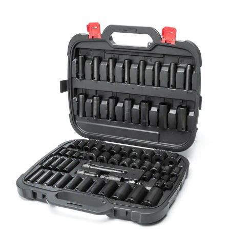 Photo 1 of 1/2 in. Drive SAE/Metric 6-Point Impact Socket Set (64-Piece)
