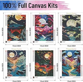 Photo 1 of 6 PC MOON DIAMOND PAINTING KITS. 