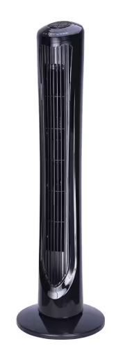 Photo 1 of 40 in. 3 Speed Remote Control Oscillating Tower Fan in Black
