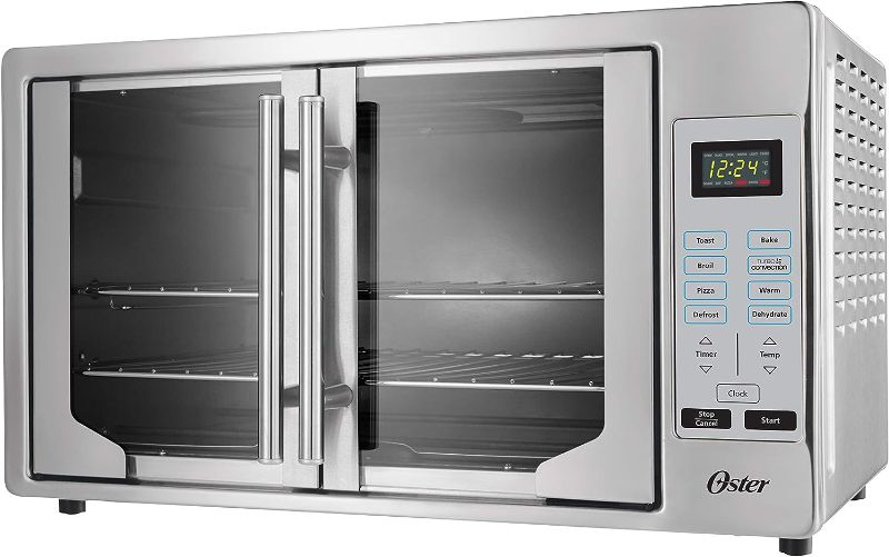 Photo 1 of Oster Convection Oven, 8-in-1 Countertop Toaster Oven, XL Fits 2 16" Pizzas, Stainless Steel French Door
