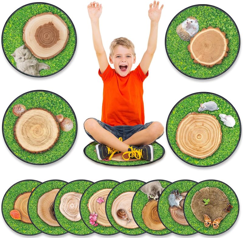 Photo 1 of 12 Pcs Kids Carpet Circle Seats for Classroom 16 Inch Round Floor Mat Kids Floor Cushions Soft Educational Classroom Rug Non Slip for School Classroom Learning Playing Areas (Animal Style)
