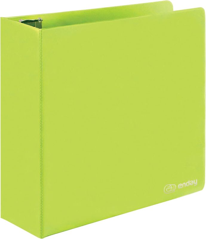 Photo 1 of 3 Inch Binder 3 Ring Binders Green, Slant D-Ring 3” Clear View Cover with 2 Inside Pockets, Heavy Duty Colored School Supplies Office and Home Binders – by Enday
