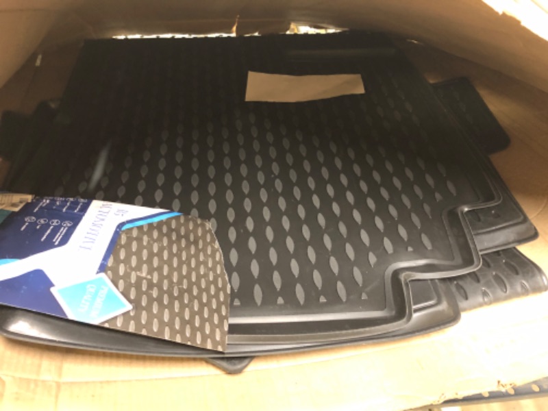 Photo 2 of Fits 2020-2008 Dodge Grand Caravan/ 2016-2008 Chrysler Town & Country (Stow'n Go Only) Floor Mats Custom Fit All-Weather Full Set Liners, Black (Floor Mats)