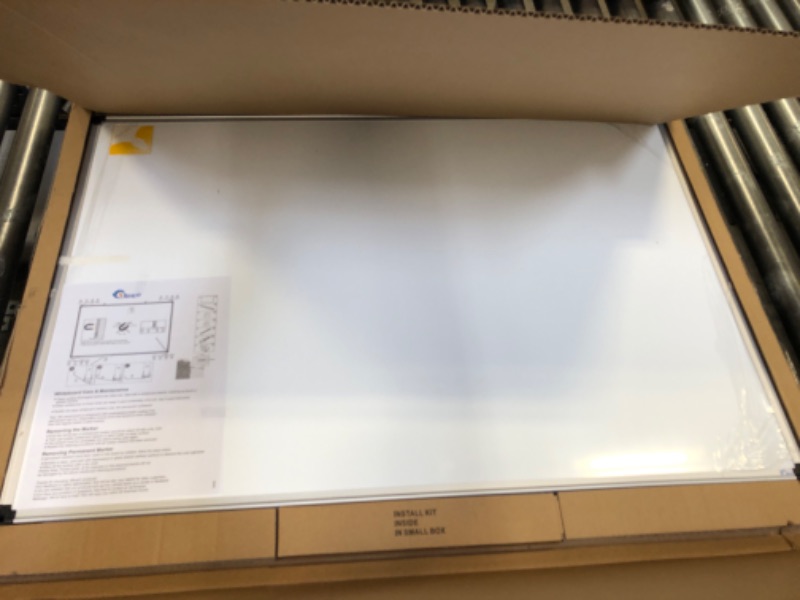 Photo 2 of XBoard Magnetic Dry Erase Board/Whiteboard, 36 X 24 Inches, Double Sided White Board,1 Dry Eraser & 3 Dry Erase Markers & 4 Push Pin Magnets 36" x 24"