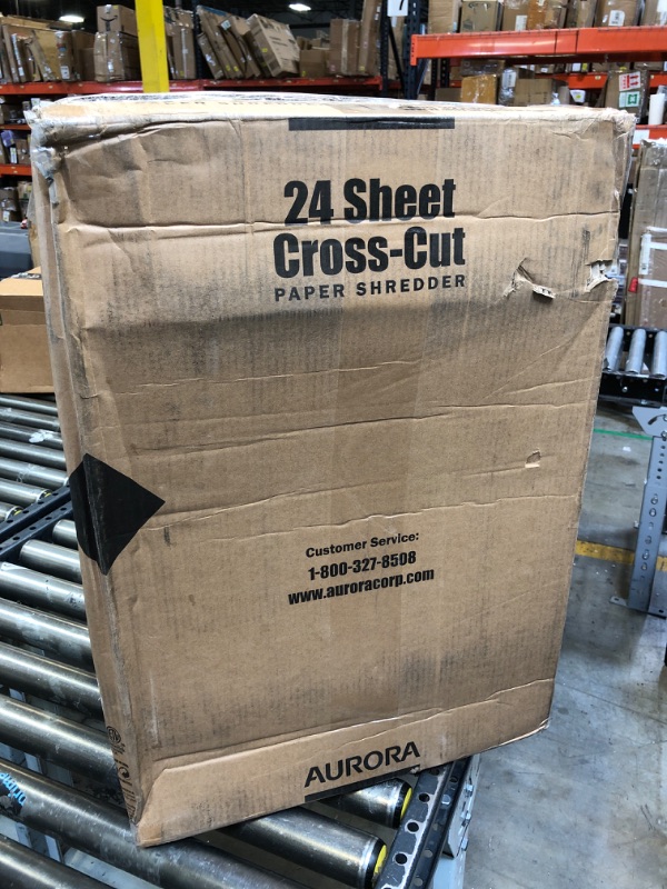 Photo 3 of Aurora Heavy Duty Anti-Jam 24-Sheet Crosscut Shredder/40 Min Run Time/ 7-Gallon Pullout Basket, White/Grey 24-Sheet CrossCut/CD/40-min