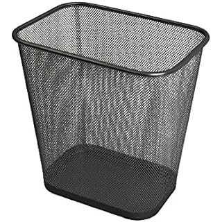 Photo 1 of Greenco Wastebasket for Home or Office, 6 Gallon Black Mesh Square Trash Can, Lightweight, Sturdy for Under Desk, Kitchen, Bedroom, Den, Dorm Room, or Recycling Can Black 6 gallon square trash