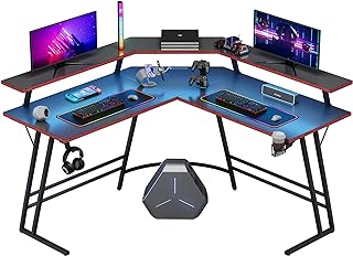 Photo 1 of  L Shaped Gaming Desk, 51 Inch Pc Corner Table, Computer Corner Desk with Monitor Stand for Home Office Sturdy Writing Workstation 