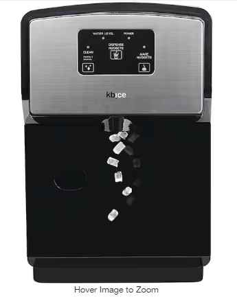 Photo 1 of 12 in. 22 lb. Portable Ice Maker in Stainless with Nugget Maker
