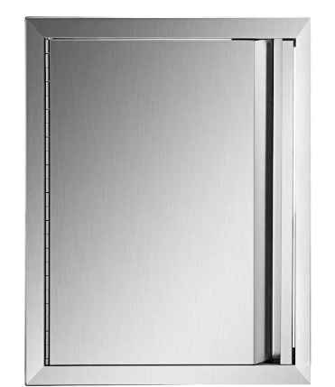 Photo 1 of 17 in. W x 24 in. H Single BBQ Stainless Steel Access Door with Recessed Handle Outdoor Kitchen Doors for Storage Room
