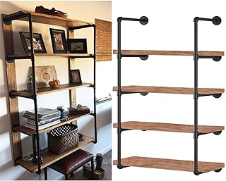 Photo 1 of WGX Design For You Industrial Retro Wall Mount Iron Pipe Shelf Hung Bracket Diy Storage Shelving Bookshelf (2 pcs)