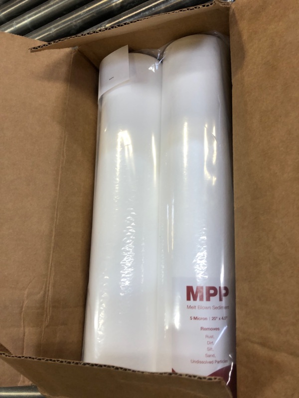 Photo 2 of 5 Micron 20 Inch Big Whole House Sediment Water Filter, 20" x 4.5" Water Filter Cartridge Replacement for SimPure DB20 Blue Housing, WGB22B, WGB32B, AP802, BB20B, BB20T, 2-Pack 20" x 4.5" 2 Count (Pack of 1)