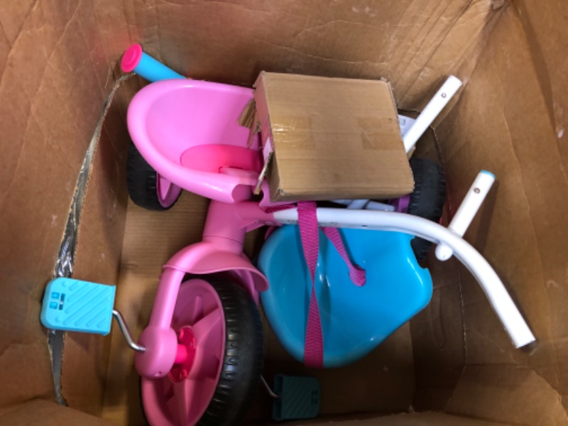 Photo 2 of KRIDDO 2 in 1 Kids Tricycles Age 18 Month to 3 Years, EVA Wheels Upgraded, Gift Toddler Tricycle, Trikes for Toddlers 2 to 3 Year Old with Push Handle and Duck Bell, Pink Eva Wheel-pink EVA Wheel