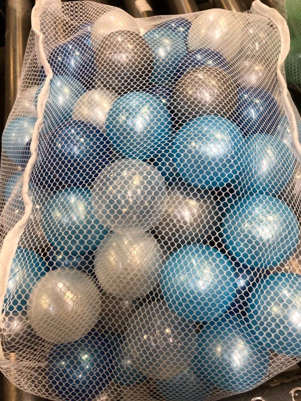 Photo 2 of GUESVOT Ball Pit Balls 100 Soft Plastic Balls for Baby Toddler Ball Pit, BPA Free Play Tents & Party & Christmas & Tunnels Indoor & Outdoor Great Gift for Kids Blue mix