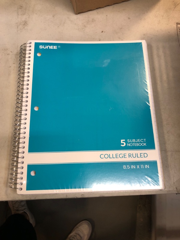 Photo 2 of SUNEE Color Will Vary 5 Subject Notebook College Ruled - 200 Sheets, 8.5"x11", 4 Pocket Dividers, 3-Hole Punched Paper