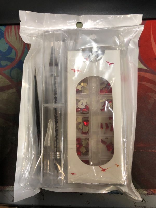 Photo 1 of 2324Pcs Red Rhinestones Nail Crystals Gemtones Flatback Rhinestone Multi-Shape Nail Jewels Mix Sizes Rhinestone Set with Tweezers and Wax Pencil for Nails Makeup DIY Craft(SS4-SS16)
