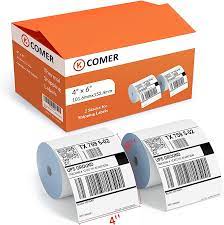 Photo 1 of K Comer 4x6 Thermal Shipping Labels (2 Rolls, 700 Printer Labels) Stickers Printable,Waterproof,Self Adhesive,Mailing Address Labels for Packages Compatible with K Comer MUNBYN, Rollo, Zebra
