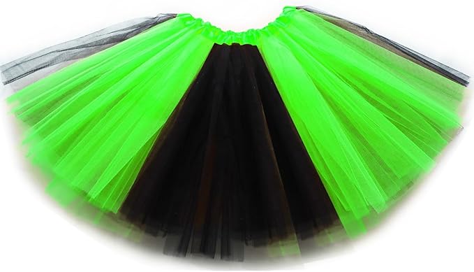 Photo 1 of DMLBC Thanksgiving Green Black Tutu Skirt 3-Layer Tutu Skirt for Girls Women Turkey Tutu Costume
