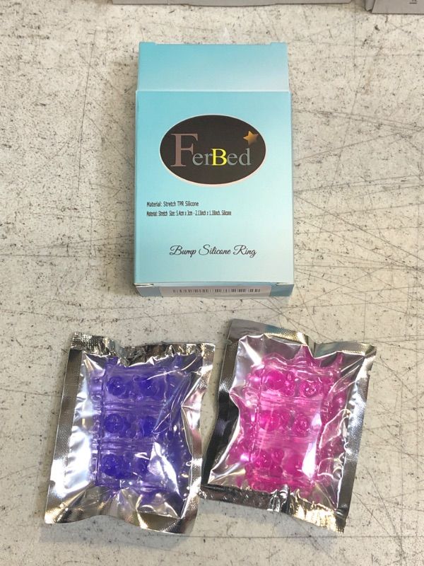Photo 1 of FerBed Silicone Delay Ring Bump Condom - 2 Bump Cock Ring Male Elastic Sex Toys Man or Couples Play, Eraction Female, Longer Sex and Strong