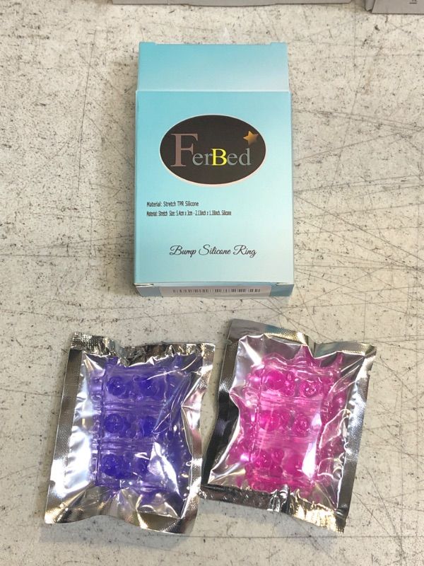 Photo 2 of FerBed Silicone Delay Ring Bump Condom - 2 Bump Cock Ring Male Elastic Sex Toys Man or Couples Play, Eraction Female, Longer Sex and Strong