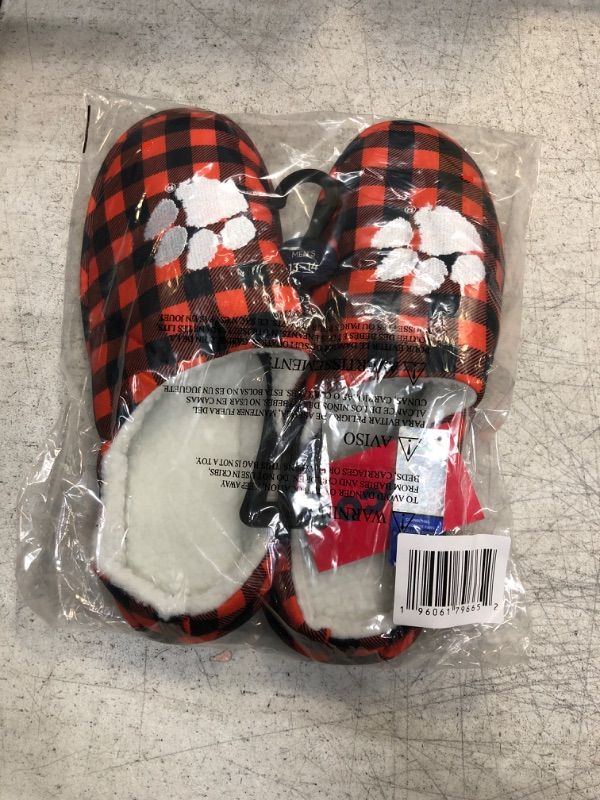 Photo 2 of FOCO Men's NCAA Sherpa Lined Buffalo Check Memory Foam Slippers 13-14 Team Color