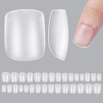 Photo 1 of Chameleon Extra Short Square Nail Tips 600PCS No-File Full Cover Matte Soft Gel Nail Tips,Fake Nails Natural Acrylic Nails, Full Cover False Nails with Box for Nail Extensions, 15 Sizes
