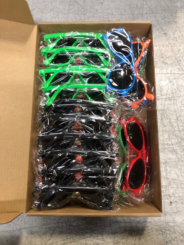 Photo 2 of 36 Packs Kid Sunglasses Party Favors Plastic Sunglasses for Kids Neon Sunglasses for Children kids sunglasses bulk colored Graduation Sunglasses for Birthday Party Supplies Bag Fillers