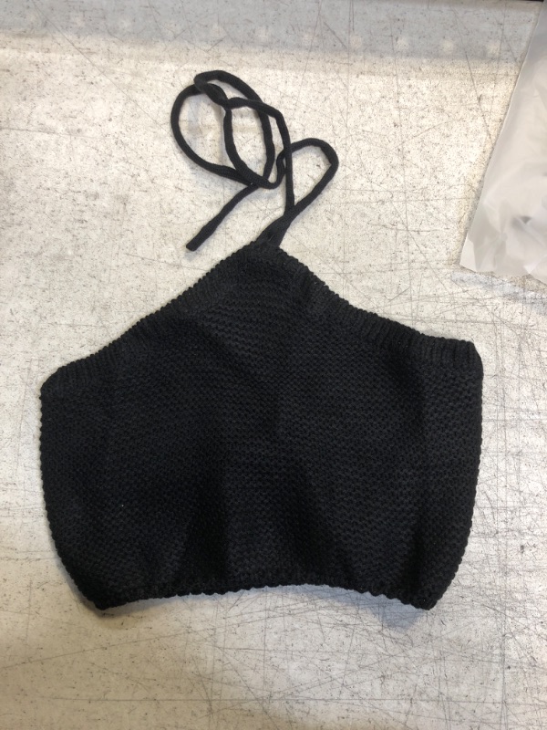 Photo 1 of Black Crochet Halter Top Small 