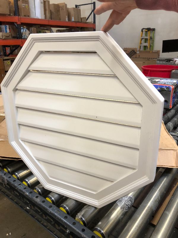 Photo 3 of  Octagon Functional Gable Vent with Screen - - White
