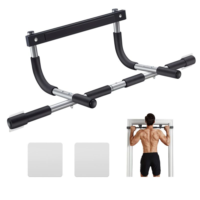Photo 2 of Ally Peaks Pull Up Bar for Doorway | Thickened Steel Max Limit 440 lbs Upper Body Fitness Workout Bar| Multi-Grip Strength for Doorway | Indoor Chin-Up Bar Fitness Trainer for Home Gym Portable silver2