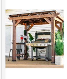 Photo 1 of Backyard Discovery Saxony Wooden Grill Gazebo, Insulated Steel Roof, Cook Station, Barbeque, Patio, Deck box 1 of 2  missing box 2 of 2 