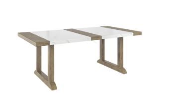 Photo 1 of allen + roth Riverpointe Rectangle Outdoor Dining Table 39.96-in W x 77.95-in L with Umbrella Hole
