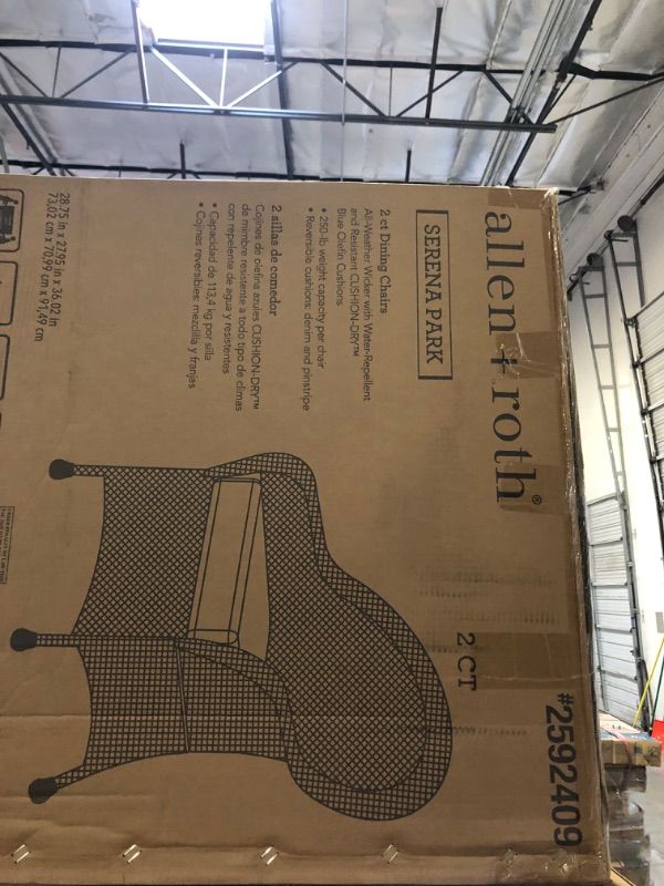 Photo 2 of allen + roth Serena Park Set of 2 Wicker Light Brown Steel Frame Stationary Conversation Chair(s) with Blue Cushioned Seat
FACTORY SEALED 