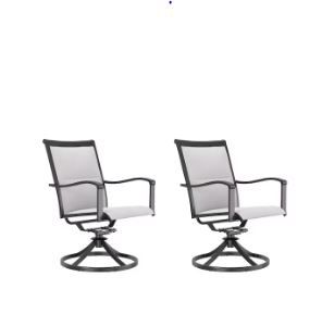 Photo 1 of Style Selections Melrose Set of 2 Black Steel Frame Swivel Dining Chair(s) with Off-white Cushioned Seat
