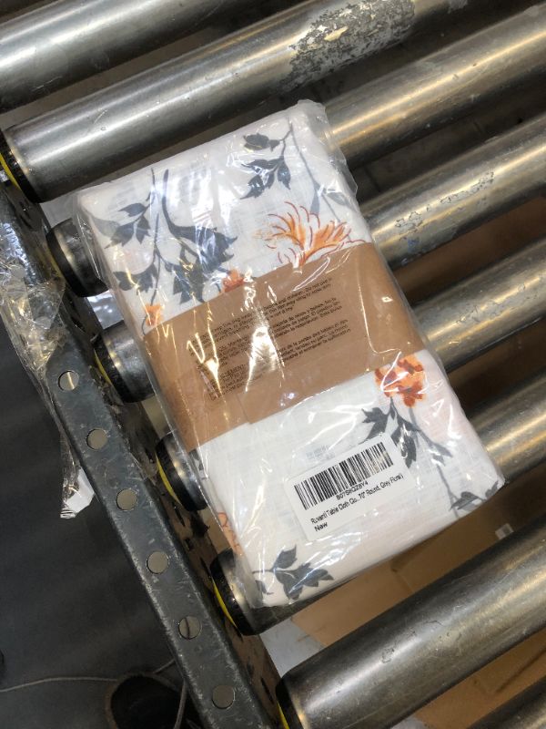 Photo 1 of RUVANTI Round Tablecloth 70 Inch, for 3-6 Feet Tables, Round Table Cover is Stain Resistant, Washable. Perfect for Indoor, Outdoor Tablecloth, Kitchen, Dining, Wedding, Parties - Orange Grey Floral Grey Floral 70 Inch Round