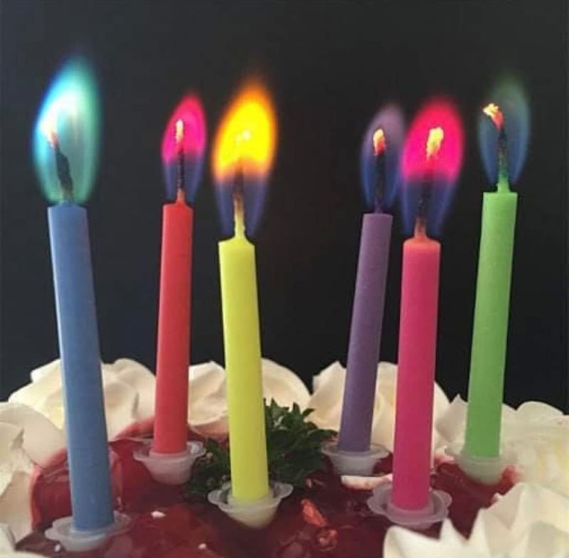 Photo 1 of Colorflame Birthday Candles with Colored Flames - Birthday, Party, Cake Decor - 12 Candles Per Box (Pack of 2) 12 Count (Pack of 2)