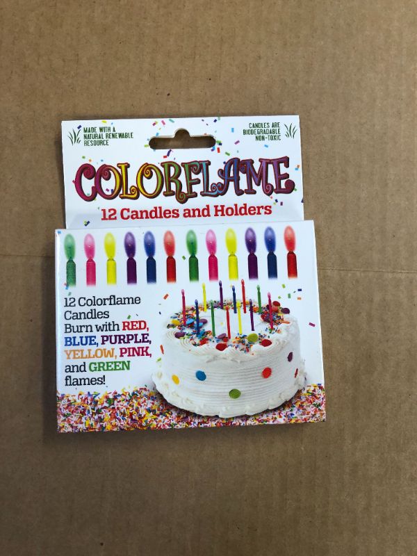 Photo 3 of Colorflame Birthday Candles with Colored Flames - Birthday, Party, Cake Decor - 12 Candles Per Box (Pack of 2) 12 Count (Pack of 2)