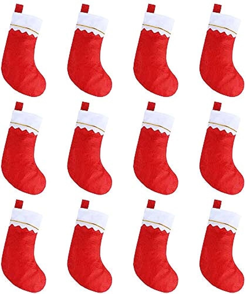 Photo 1 of AMDX 12 Pack Tall 15" Red Felt Christmas Holiday Stockings