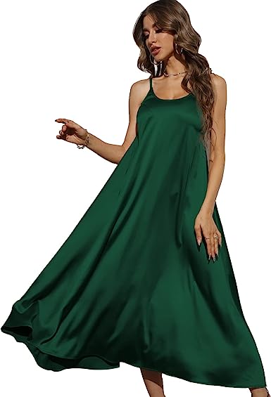 Photo 1 of Jutfun Adjustable Strap Satin Maxi Dress L
