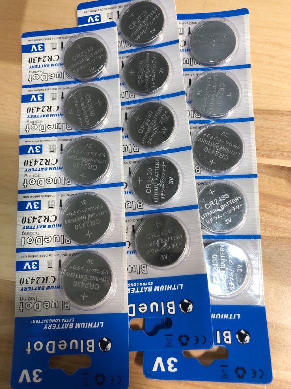 Photo 2 of BlueDot Trading CR2430 (also Known as CR5011LC) Lithium Manganese Dioxide (Li-MnO2) Button Coin Cell Batteries - 15 Pack
