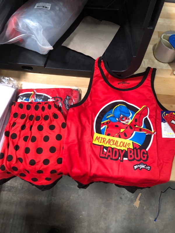 Photo 2 of Miraculous Rena Rouge Ladybug Girls Pullover Pajama Shirt and Shorts SIZE 14/16
