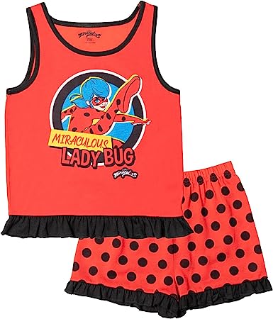 Photo 1 of Miraculous Rena Rouge Ladybug Girls Pullover Pajama Shirt and Shorts Little Kid to Big Kid
