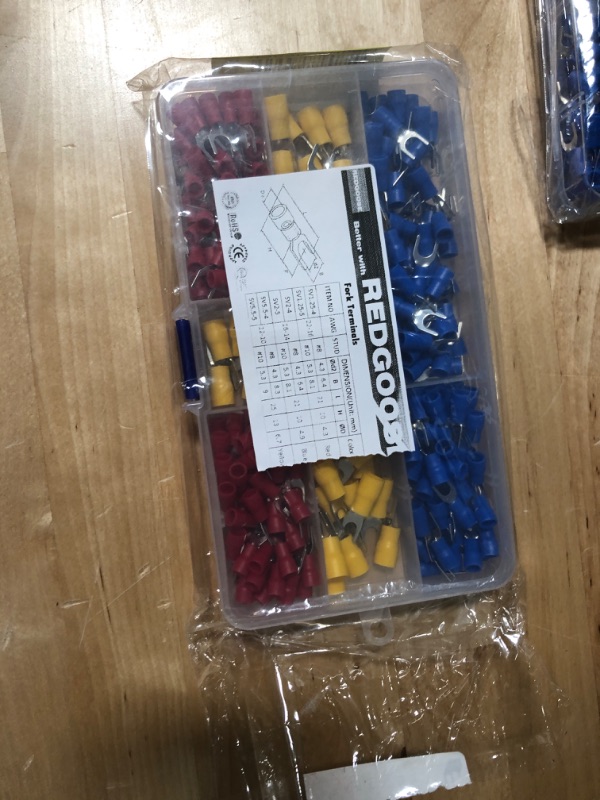 Photo 2 of 200 PCS Electrical Wire Connectors Crimp Terminal Electrical Connectors Kit Lug Kit Spade Ring Butt Set 