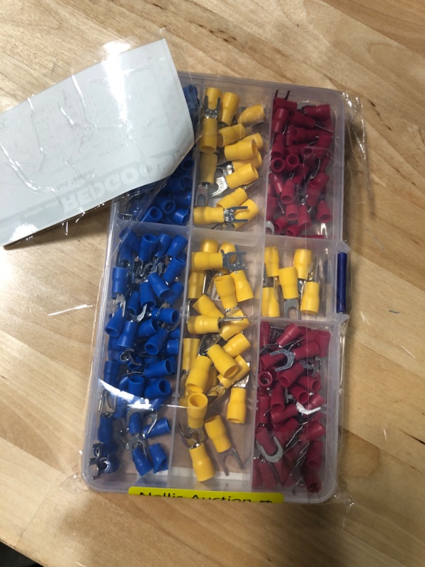 Photo 2 of 200 PCS Electrical Wire Connectors Crimp Terminal Electrical Connectors Kit Lug Kit Spade Ring Butt Set 