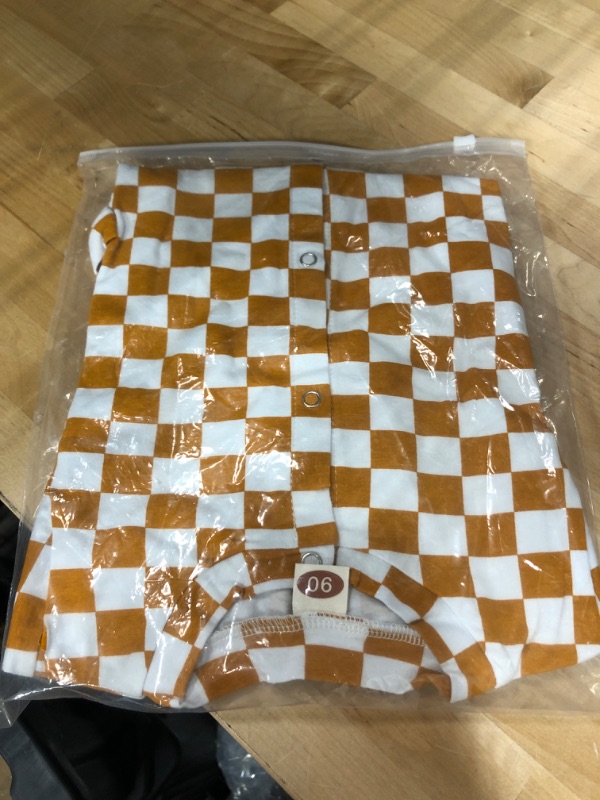 Photo 1 of 9mth orange/white checkered baby clothes