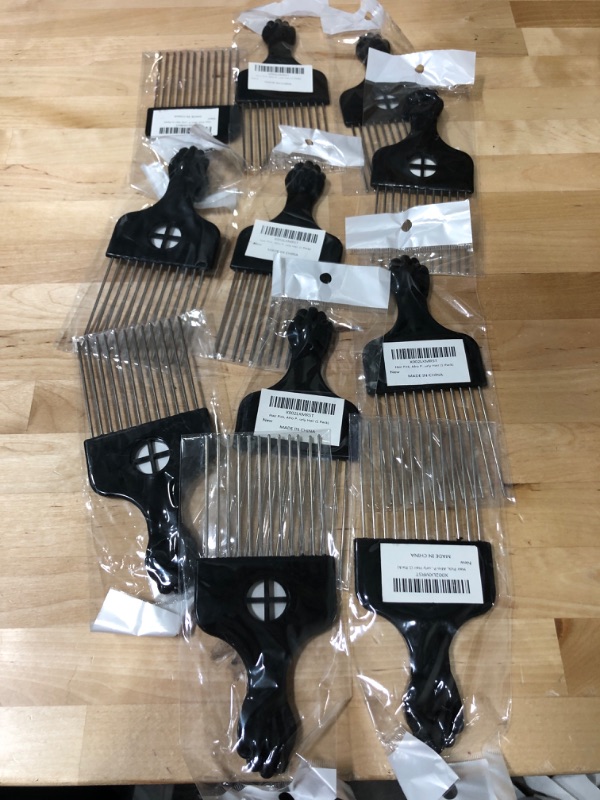 Photo 1 of 11 of- Hair Pick, Afro Pick, Metal Picks for Hair, Detangle Wig Braid Hair Styling Comb, Hair Picks for Curly Hair (1 Pack) 1Pack